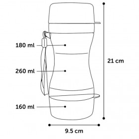 Транспортна бутилка за вода  Flamingo 2 IN 1 TRAVEL  9,5 x 8,5 x 21 см +  купа за кучета